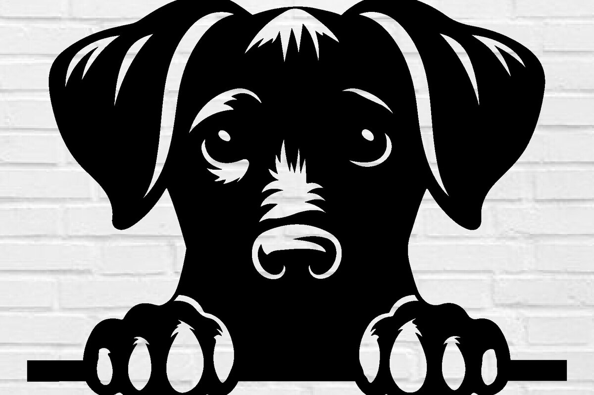 Intra απο ξύλο plywood 3mm-4mm πάχος –  κομμένου αρχείου Laser Peeking Dog Δίασταση  20x20 cm INTRAFABR-97403759