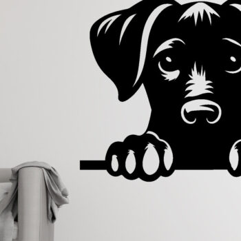 Intra απο ξύλο plywood 3mm-4mm πάχος –  κομμένου αρχείου Laser Peeking Dog Δίασταση  20x20 cm INTRAFABR-97403759 - Image 3