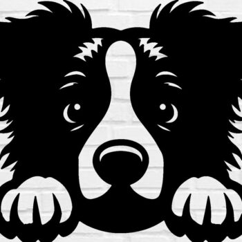 Intra απο ξύλο plywood 3mm-4mm πάχος – Peeking Dog Laser DXF Δίασταση  20x20 cm INTRAFABR-97403628 - Image 1