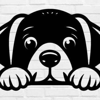 Intra απο ξύλο plywood 3mm-4mm πάχος – Peeking Dog Laser DXF Δίασταση  20x20 cm INTRAFABR-97404228 - Image 1