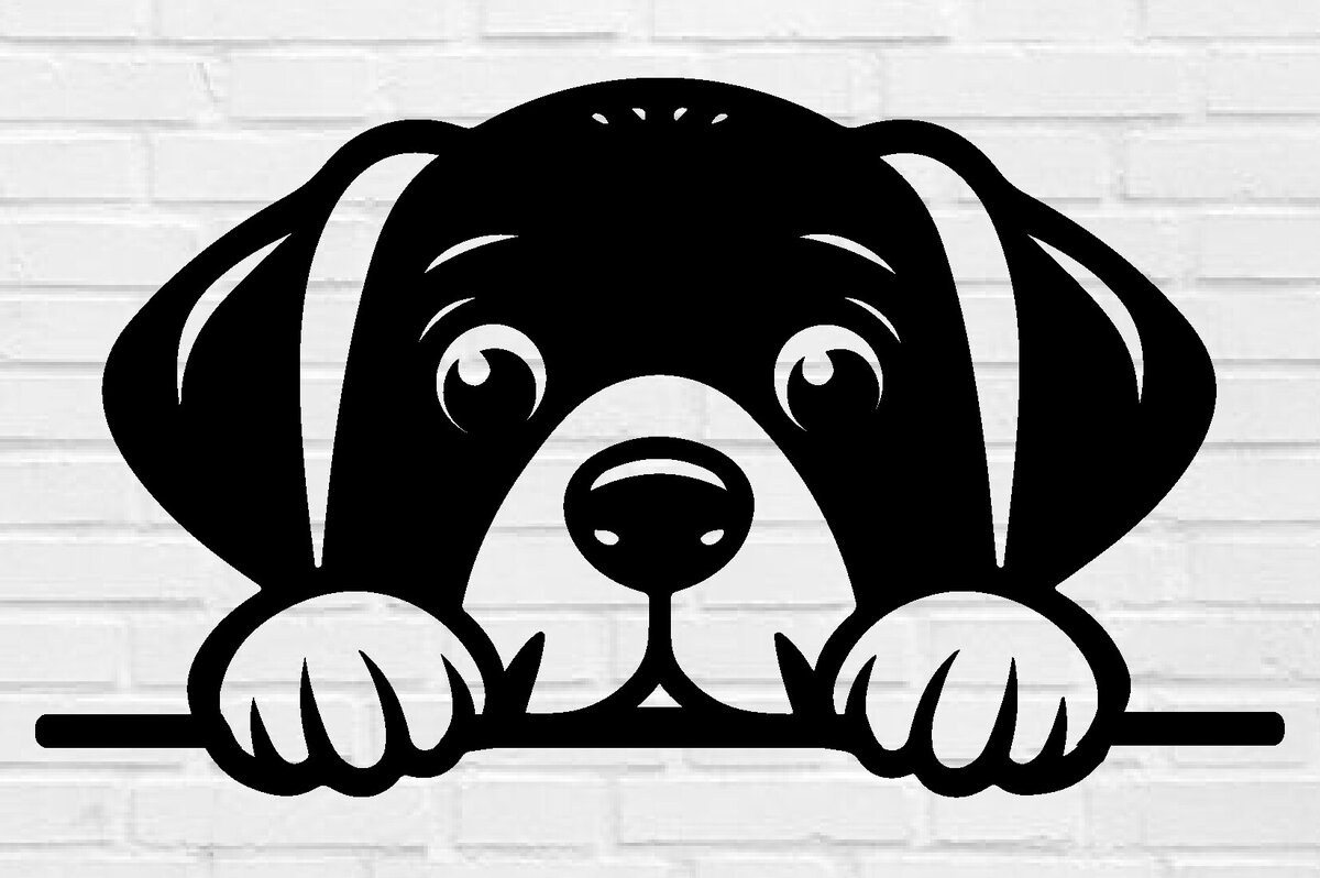 Intra απο ξύλο plywood 3mm-4mm πάχος – Peeking Dog Laser DXF Δίασταση  20x20 cm INTRAFABR-97404228