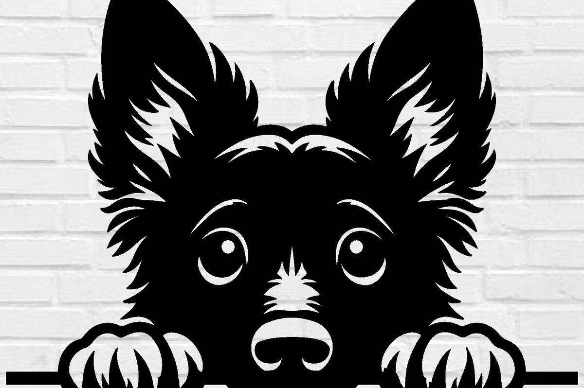 Intra απο ξύλο plywood 3mm-4mm πάχος – Peeking Dog Laser DXF Δίασταση  20x20 cm INTRAFABR-97403336