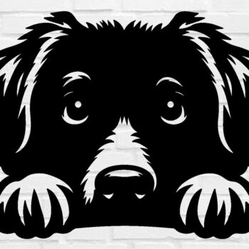 Intra απο ξύλο plywood 3mm-4mm πάχος – Peeking Dog Laser DXF, PNG Δίασταση  20x20 cm INTRAFABR-97403413 - Image 1