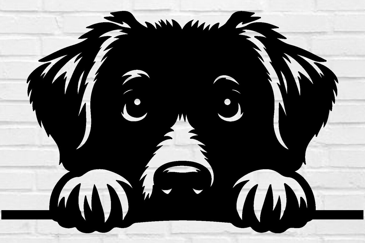 Intra απο ξύλο plywood 3mm-4mm πάχος – Peeking Dog Laser DXF, PNG Δίασταση  20x20 cm INTRAFABR-97403413