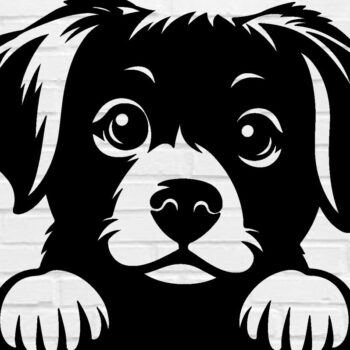 Intra απο ξύλο plywood 3mm-4mm πάχος – Peeking Dog Laser DXF, PNG Δίασταση  20x20 cm INTRAFABR-97403566 - Image 1