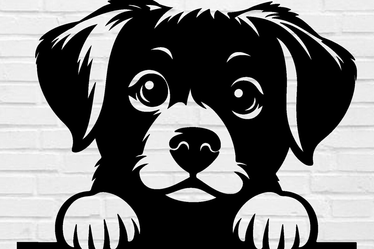 Intra απο ξύλο plywood 3mm-4mm πάχος – Peeking Dog Laser DXF, PNG Δίασταση  20x20 cm INTRAFABR-97403566