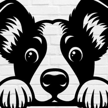 Intra απο ξύλο plywood 3mm-4mm πάχος – Peeking Dog Laser DXF, PNG Δίασταση 20x20 cm INTRAFABR-97403804 - Image 1