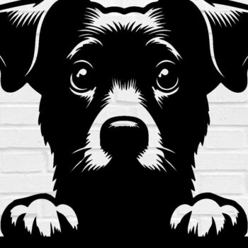 Intra απο ξύλο plywood 3mm-4mm πάχος – Peeking Dog Laser DXF, PNG Δίασταση  20x20 cm INTRAFABR-97403249 - Image 1