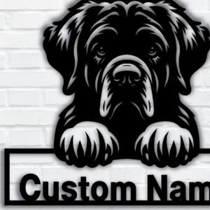 Intra απο ξύλο plywood 3mm-4mm πάχος – Πινακίδα με μεταλλικό όνομα Peeking Dog, Teelaunch Δίασταση 20x20 cm INTRAFABR-94820508