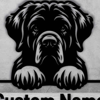 Intra απο ξύλο plywood 3mm-4mm πάχος – Πινακίδα με μεταλλικό όνομα Peeking Dog, Teelaunch Δίασταση 20x20 cm INTRAFABR-94820508 - Image 2