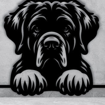 Intra απο ξύλο plywood 3mm-4mm πάχος – Πινακίδα με μεταλλικό όνομα Peeking Dog, Teelaunch Δίασταση 20x20 cm INTRAFABR-94820508 - Image 5