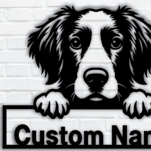 Intra απο ξύλο plywood 3mm-4mm πάχος – Πινακίδα με μεταλλικό όνομα Peeking Dog, Teelaunch Δίασταση 20x20 cm INTRAFABR-94820710