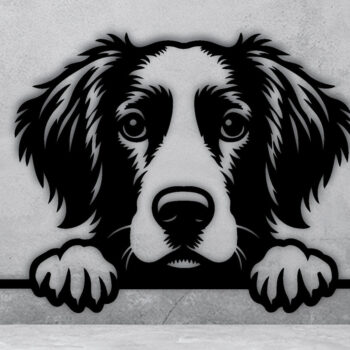 Intra απο ξύλο plywood 3mm-4mm πάχος – Πινακίδα με μεταλλικό όνομα Peeking Dog, Teelaunch Δίασταση 20x20 cm INTRAFABR-94820710 - Image 5