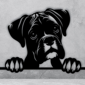 Intra απο ξύλο plywood 3mm-4mm πάχος – Πινακίδα με μεταλλικό όνομα Peeking Dog, Teelaunch Δίασταση 20x20 cm INTRAFABR-94820869 - Image 5