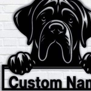 Intra απο ξύλο plywood 3mm-4mm πάχος – Πινακίδα με μεταλλικό όνομα Peeking Dog, Teelaunch Δίασταση 20x20 cm INTRAFABR-94819983