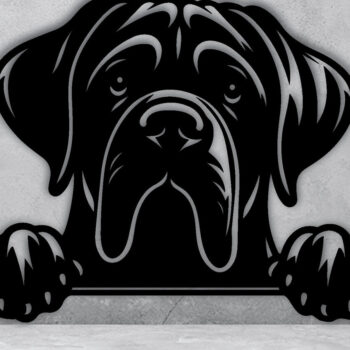 Intra απο ξύλο plywood 3mm-4mm πάχος – Πινακίδα με μεταλλικό όνομα Peeking Dog, Teelaunch Δίασταση 20x20 cm INTRAFABR-94819983 - Image 5