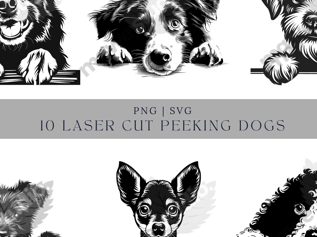 Intra απο ξύλο plywood 3mm-4mm πάχος – Πακέτο Peeking Dog Δίασταση  20x20 cm INTRAFABR-101501637