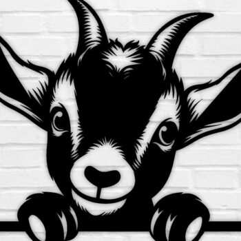 Intra απο ξύλο plywood 3mm-4mm πάχος – Peeking Goat Laser PNG Δίασταση  20x20 cm INTRAFABR-98692205 - Image 1