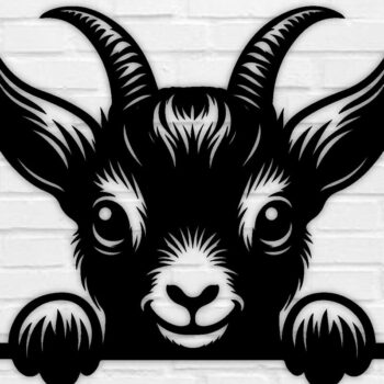 Intra απο ξύλο plywood 3mm-4mm πάχος – Peeking Goat Laser PNG Δίασταση  20x20 cm INTRAFABR-98692275 - Image 1