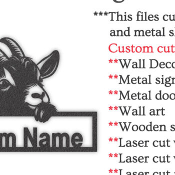 Intra απο ξύλο plywood 3mm-4mm πάχος – Κοπή λέιζερ με πινακίδα προσαρμοσμένης ονομασίας Peeking Goats Δίασταση 20x20 cm INTRAFABR-96481053 - Image 5