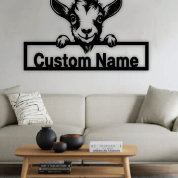Intra απο ξύλο plywood 3mm-4mm πάχος – Peeking Goats Προσαρμοσμένη πινακίδα ονόματος PNG Δίασταση  20x20 cm INTRAFABR-96480298 - Image 3