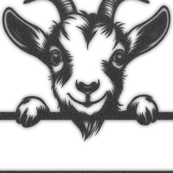 Intra απο ξύλο plywood 3mm-4mm πάχος – Peeking Goats Προσαρμοσμένη πινακίδα ονόματος PNG Δίασταση  20x20 cm INTRAFABR-96480298 - Image 4