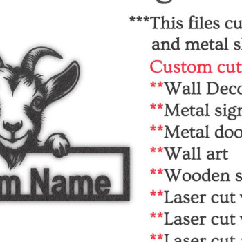 Intra απο ξύλο plywood 3mm-4mm πάχος – Peeking Goats Προσαρμοσμένη πινακίδα ονόματος PNG Δίασταση  20x20 cm INTRAFABR-96480298 - Image 5