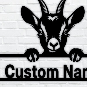 Intra απο ξύλο plywood 3mm-4mm πάχος – Peeking Goats  πινακίδα ονόματος PNG, DXF Δίασταση  20x20 cm INTRAFABR-96480361