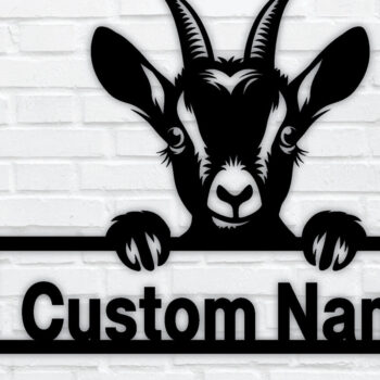 Intra απο ξύλο plywood 3mm-4mm πάχος – Peeking Goats  πινακίδα ονόματος PNG, DXF Δίασταση  20x20 cm INTRAFABR-96480361 - Image 1