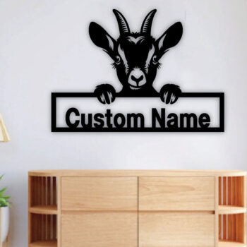 Intra απο ξύλο plywood 3mm-4mm πάχος – Peeking Goats  πινακίδα ονόματος PNG, DXF Δίασταση  20x20 cm INTRAFABR-96480361 - Image 2