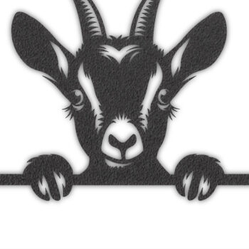 Intra απο ξύλο plywood 3mm-4mm πάχος – Peeking Goats  πινακίδα ονόματος PNG, DXF Δίασταση  20x20 cm INTRAFABR-96480361 - Image 4