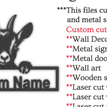 Intra απο ξύλο plywood 3mm-4mm πάχος – Peeking Goats  πινακίδα ονόματος PNG, DXF Δίασταση  20x20 cm INTRAFABR-96480361 - Image 5