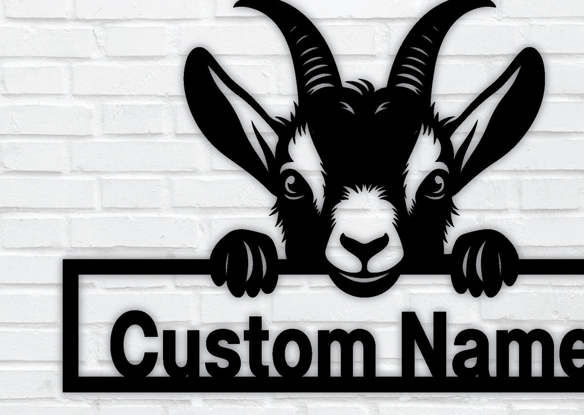 Intra απο ξύλο plywood 3mm-4mm πάχος – Peeking Goats Metal Name Sign, Teelaunch Δίασταση  40x30 cm INTRAFABR-96480452