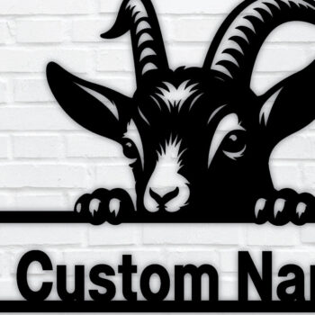 Intra απο ξύλο plywood 3mm-4mm πάχος – Peeking Goats Metal Name Sign, Teelaunch Δίασταση  40x30 cm INTRAFABR-96481914 - Image 1