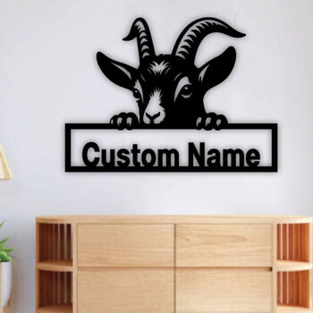 Intra απο ξύλο plywood 3mm-4mm πάχος – Peeking Goats Metal Name Sign, Teelaunch Δίασταση  40x30 cm INTRAFABR-96481914 - Image 2