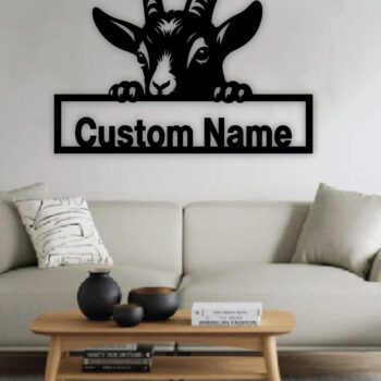 Intra απο ξύλο plywood 3mm-4mm πάχος – Peeking Goats Metal Name Sign, Teelaunch Δίασταση  40x30 cm INTRAFABR-96481914 - Image 3