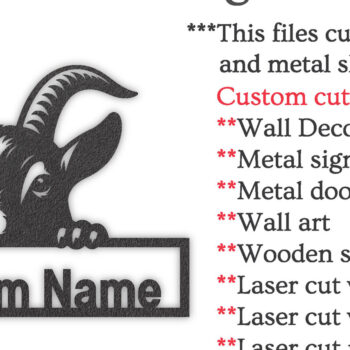 Intra απο ξύλο plywood 3mm-4mm πάχος – Peeking Goats Metal Name Sign, Teelaunch Δίασταση  40x30 cm INTRAFABR-96481914 - Image 5