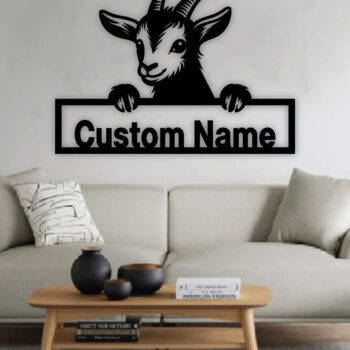 Intra απο ξύλο plywood 3mm-4mm πάχος – Peeking Goats Metal Name Sign, Teelaunch Δίασταση  40x30 cm INTRAFABR-96482188 - Image 3