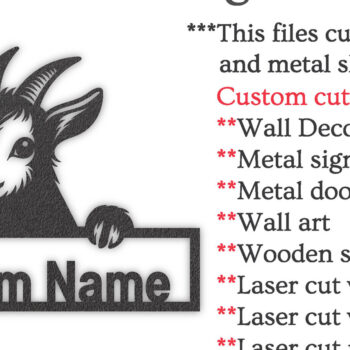 Intra απο ξύλο plywood 3mm-4mm πάχος – Peeking Goats Metal Name Sign, Teelaunch Δίασταση  40x30 cm INTRAFABR-96482188 - Image 5