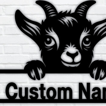 Intra απο ξύλο plywood 3mm-4mm πάχος – Peeking Goats Metal Name Sign, Teelaunch Δίασταση  40x30 cm INTRAFABR-96480206 - Image 1