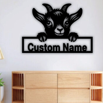 Intra απο ξύλο plywood 3mm-4mm πάχος – Peeking Goats Metal Name Sign, Teelaunch Δίασταση  40x30 cm INTRAFABR-96480206 - Image 2