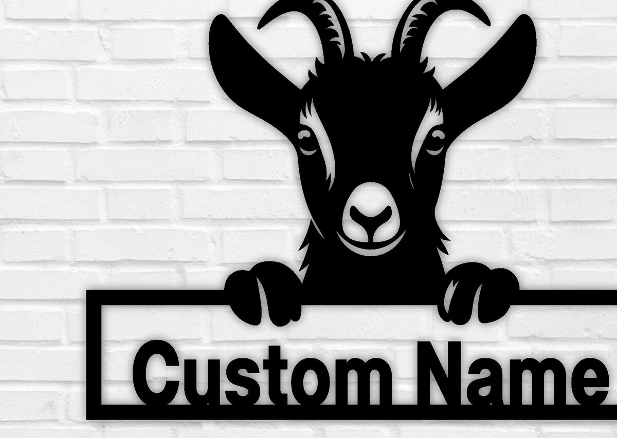 Intra απο ξύλο plywood 3mm-4mm πάχος – Κοπή με λέιζερ μεταλλικού τοίχου Peeking Goats Δίασταση  40x30 cm INTRAFABR-96481142