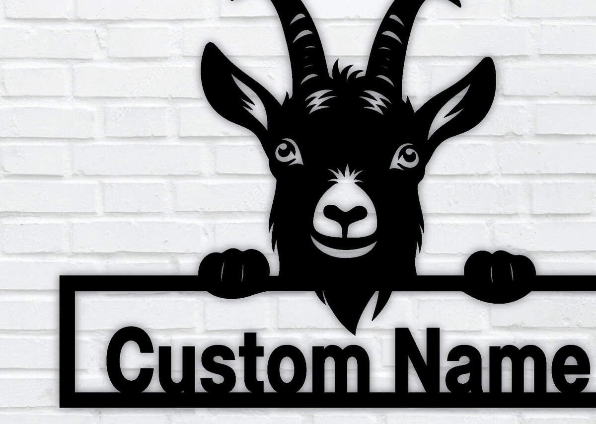 Intra απο ξύλο plywood 3mm-4mm πάχος – Κοπή με λέιζερ μεταλλικού τοίχου Peeking Goats Δίασταση  40x30 cm INTRAFABR-96481665