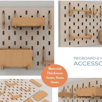 Intra απο ξύλο plywood 3mm-4mm πάχος – Γάντζοι σανίδας με μανταλάκια, ψηφιακά σχέδια ραφιών Δίασταση 20x20 cm INTRAFABR-41598818 - Image 1