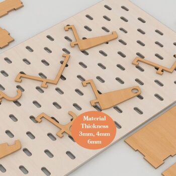 Intra απο ξύλο plywood 3mm-4mm πάχος – Γάντζοι σανίδας με μανταλάκια, ψηφιακά σχέδια ραφιών Δίασταση 20x20 cm INTRAFABR-41515536 - Image 6