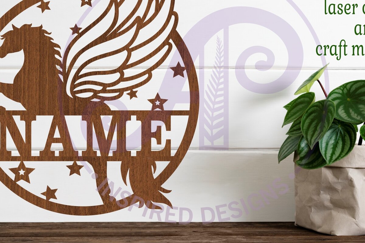 Intra απο ξύλο plywood 3mm-4mm πάχος – Πρότυπο κοπής με λέιζερ Sin Name Pegasus Δίασταση  20x20 cm INTRAFABR-82275744