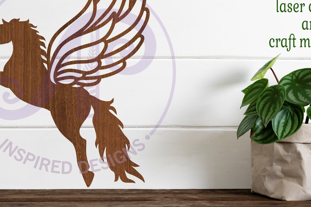 Intra απο ξύλο plywood 3mm-4mm πάχος – Πινακίδα τοίχου Pegasus, Αρχείο κοπής με λέιζερ Δίασταση  40x30 cm INTRAFABR-84451023