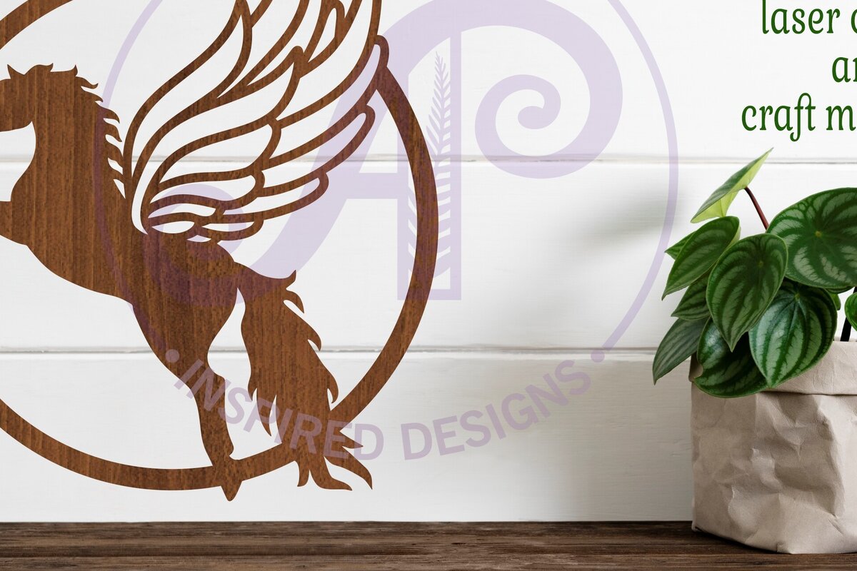 Intra απο ξύλο plywood 3mm-4mm πάχος – Πινακίδα τοίχου Pegasus, Αρχείο κοπής με λέιζερ Δίασταση  40x30 cm INTRAFABR-84450929