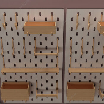 Intra απο ξύλο plywood 3mm-4mm πάχος – Ολοκληρωμένο σετ και αξεσουάρ Pegboard Δίασταση  20x20 cm INTRAFABR-41599091 - Image 1