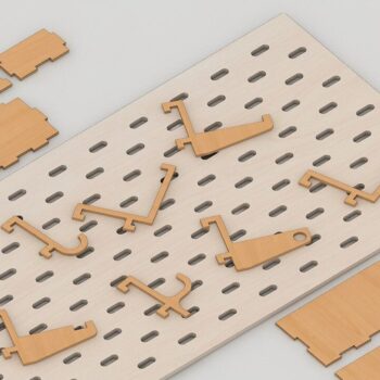 Intra απο ξύλο plywood 3mm-4mm πάχος – Ολοκληρωμένο σετ και αξεσουάρ Pegboard Δίασταση  20x20 cm INTRAFABR-41599091 - Image 8